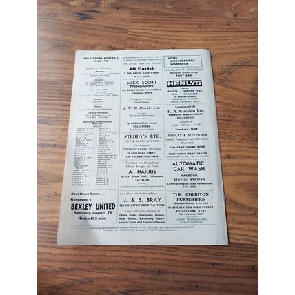 1972/73 Folkestone vs Maidstone United - Southern League Cup * FREE P&P *