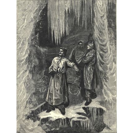 GRAND DUKE ALEXIS OF RUSSIA UNDER NIAGARA FALLS 1872 VICTORIAN ENGRAVING