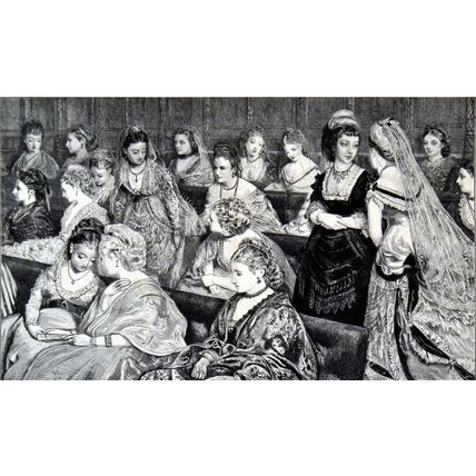 PEERESSES’ GALLERY, HOUSE OF LORDS 1872 Francis Wilfred Lawson ANTIQUE ENGRAVING