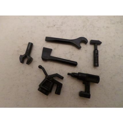 Lego - 6 x tools - black - (Parts & Pieces)