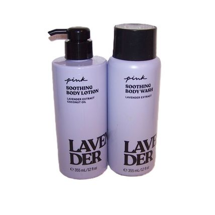 Victoria's Secret PINK Lavender Soothing Body Wash & Soothing Body Lotion 12 oz