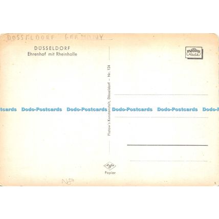 D025011 Dusseldorf. Ehrenhof mit Rheinhalle. Platows Kunstanstalt. No. 124. Aqfa