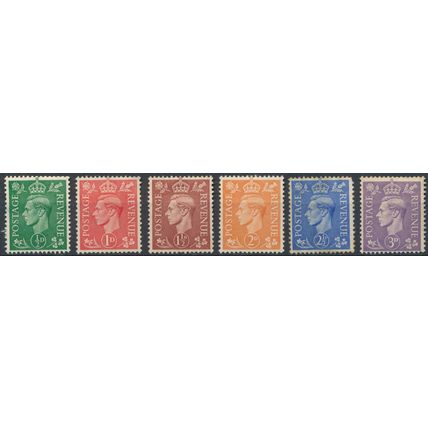 KGVI Definitive: 6 Values - GB 1941/42 - NM H - SG 485/90