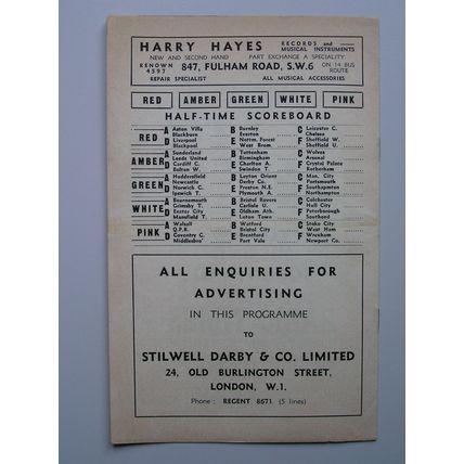 FULHAM v MANCHESTER UNITED Div1 05/09/1964