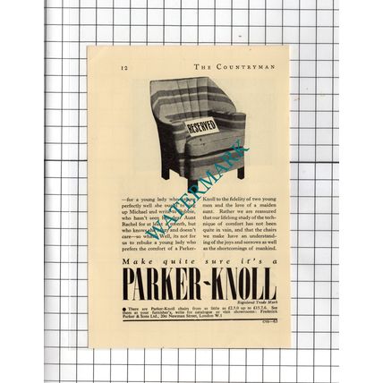 Parker-Knoll Chair ADVERT - 1938 Small Advert