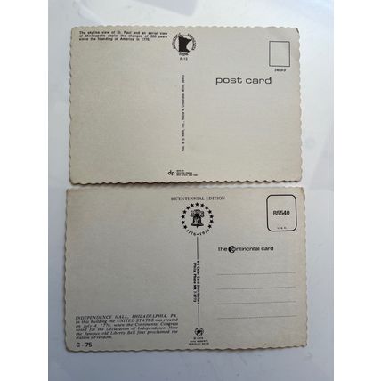 2 X AMERICAN BICENTENNIAL POSTCARDS