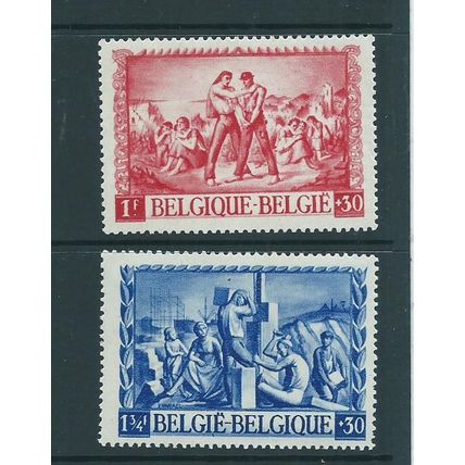 belgium stamps 1945 sg1114 sg 1145 war victims relief fund mnh