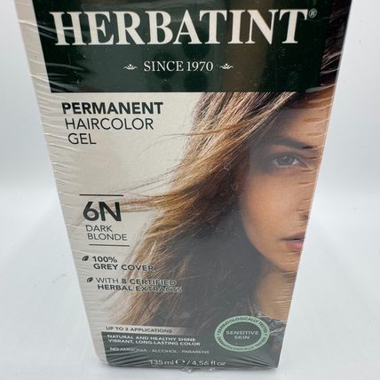 Herbatint Hair Color 6N Dark Blonde – 2 Packs of 2 (Total of 4 Boxes)