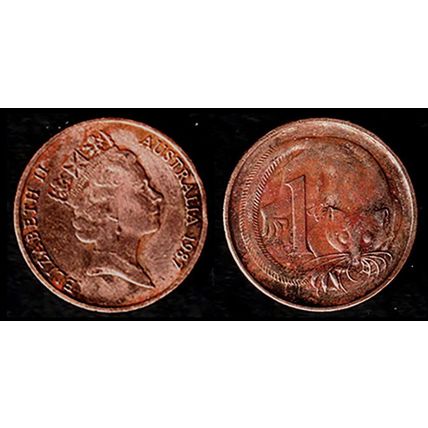 Australia One Cent 1987 Used Coin Possum Queen Elizabeth II 1c QE II cm