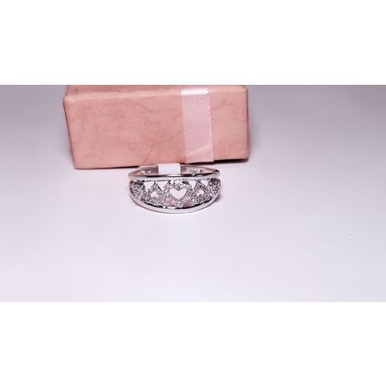 Estate .15ctw Natural Diamond 5 Hearts open bar 10Kt W/Gold Band style Ring22537
