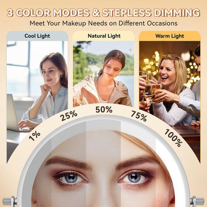 1X/20X Wall Mounted Makeup Mirror with Light, 8" Double-Sided Magnifying Mirror,
