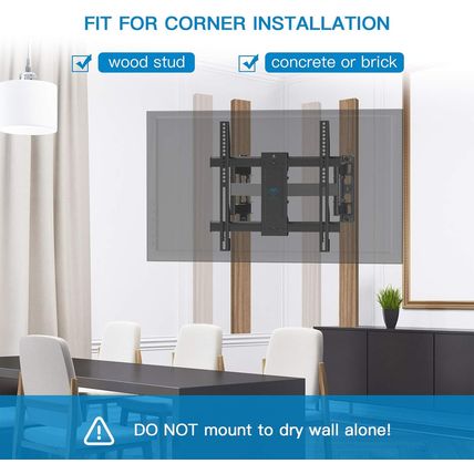 PERLESMITH Corner TV Wall Mount Bracket for 26-60 Inch LED LCD Flat Curved Scree