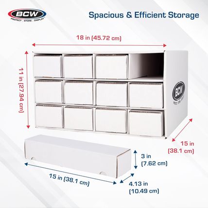 BCW Card House Storage Unit with 12 X 800Ct Boxes | Holds up to 9600 Cards | Org