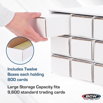 BCW Card House Storage Unit with 12 X 800Ct Boxes | Holds up to 9600 Cards | Org