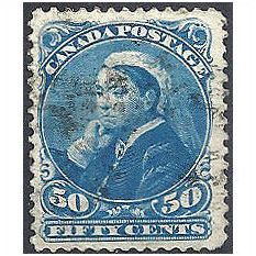 Canada 1893 SG116 50c Blue Good Used (thin).