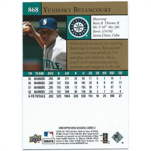2009 Upper Deck - #868 - Yuniesky Betancourt