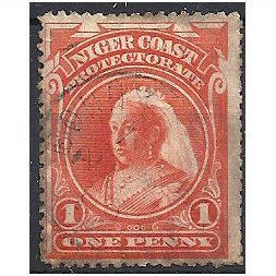 Niger Coast Protectorate 1894 SG52 1d Orange-Vermillion Fine Used ..