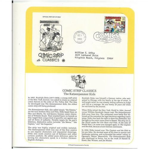COMIC STRIP CLASSICS : Katzenjammer Kids ' OFFICIAL FIRST DAY of ISSUE ' (1995)