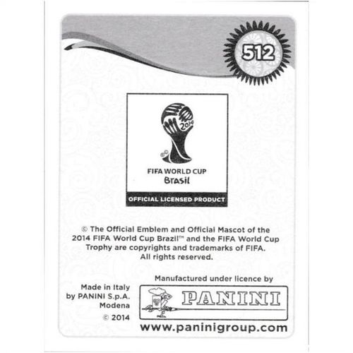 2014 Panini World Cup Soccer Stickers - #512 - João Pereira