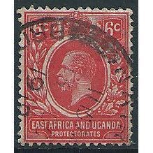 East Africa & Uganda Prot 1917 SG46 6c Scarlet Fine Used . ..