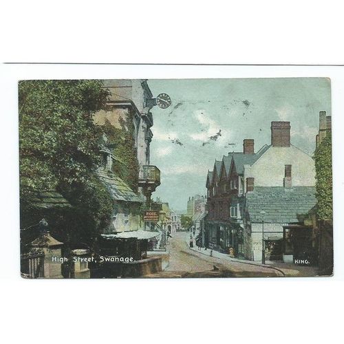 dorset postcard high street swanage .posted 1926