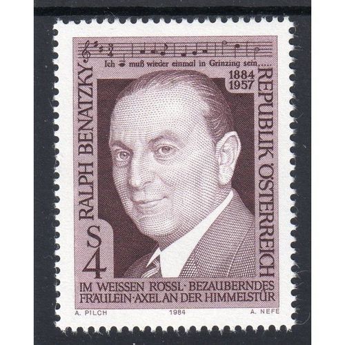 1984 Sg2022 AUSTRIA BIRTH CENT OF RALPH BENATZKY UN-MOUNTED MINT (BDo28)