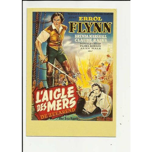 THE SEA HAWK Errol Flynn Poster Art Postcard by Zreik (52)