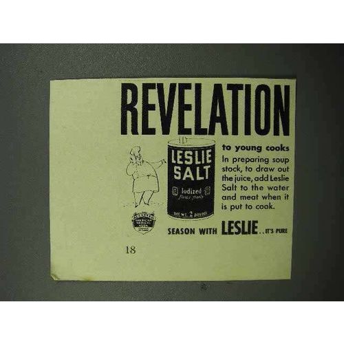 1939 Leslie Salt Ad - Revelation
