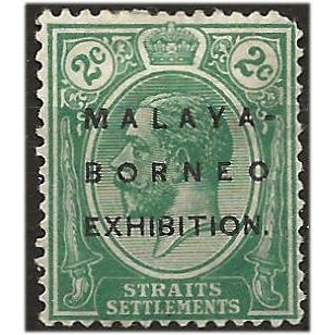 Straits Settlements 1922 SG241 2c Green MALAYA BORNEO EXHIB Mounted Mint . ..