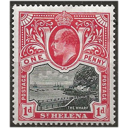 St Helena 1902 SG56 1d Black & Carmine Mounted Mint . ..