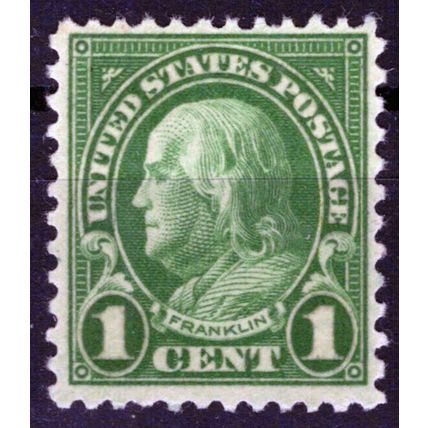 US 632 MNH FVF 1c Green Franklin Rotary Press ZAYIX 0424MAR0063