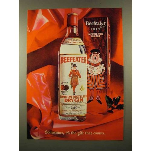 1975 Beefeater Gin Ad - The Gift That Counts