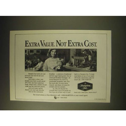 1989 Hampton Inn Ad - Extra value. Not extra cost