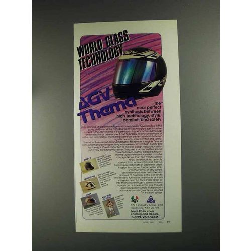 1991 AGV Thema Helmet Ad - World Class Technology