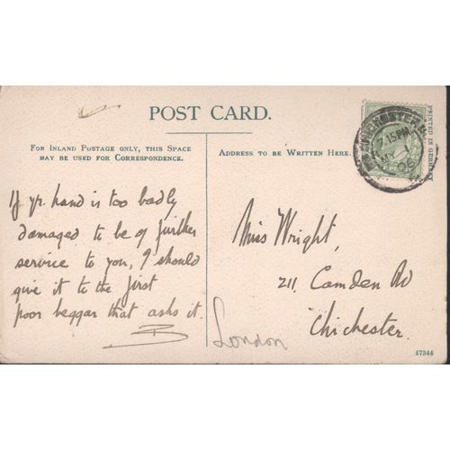 Antique GB PC 1906 - Chichester Cathedral From N.E., Sussex