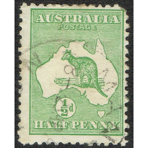Australia 1913 Kangaroo ½d Green SG1 GU