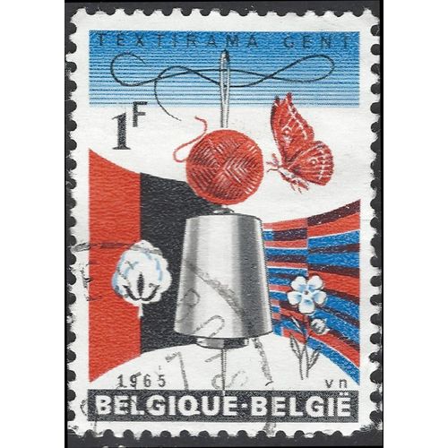 BELGIUM, Textirama Exhibition, red & blue 1965, 1F, #3