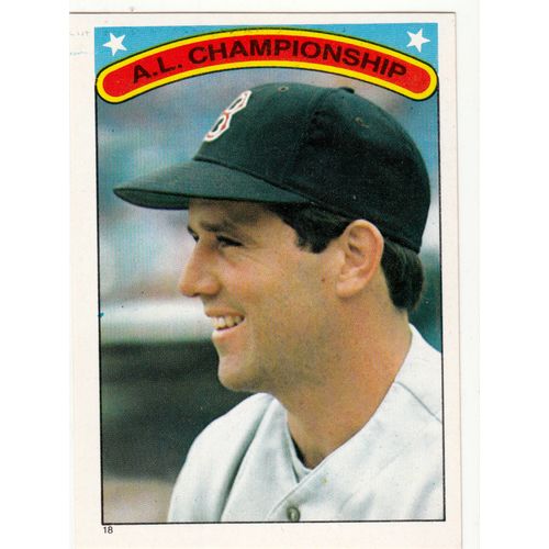 1987 Topps Sticker #18 Marty Barrett A.L. Championship Series – Red Sox