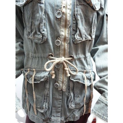 DEPT CASUAL LIGHT BLUE STRIPED JACKET COAT SIZE S (8/10) £79 BNWT