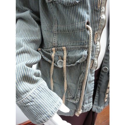 DEPT CASUAL LIGHT BLUE STRIPED JACKET COAT SIZE S (8/10) £79 BNWT