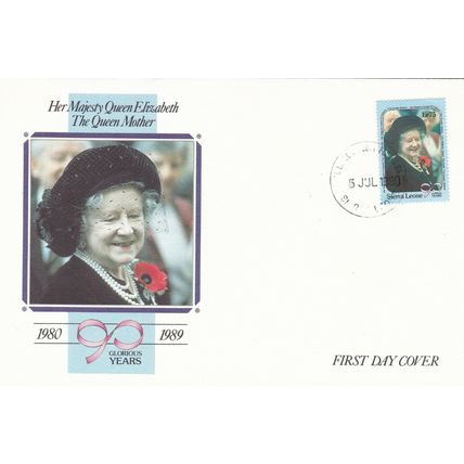Sierra Leone 1990 Queen Mother 90th Birthday FDC Unaddressed VGC