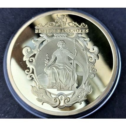 6 NEW SUPERSIZED 24CT GOLD PLATED PROOF BRITISH BANKNOTES COMMEMORATIVE COINS