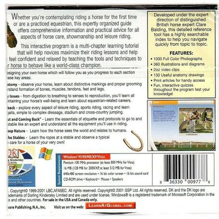 DK Horse & Pony Encyclopedia (PC-CD, 2007) Windows 95-Vista - NEW CD in SLEEVE