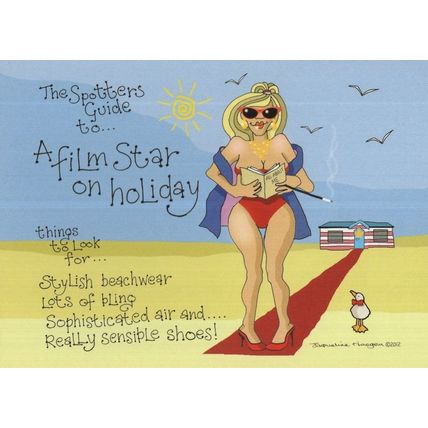Hollywood Film Movie Star at Eastbourne Sussex Comic Postcard