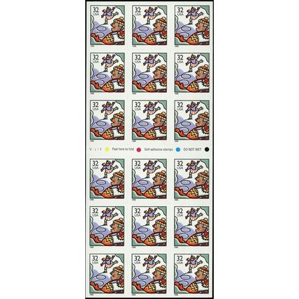 Ice Skating Pane of Eighteen 32 Cent Postage Stamps Scott 3117a