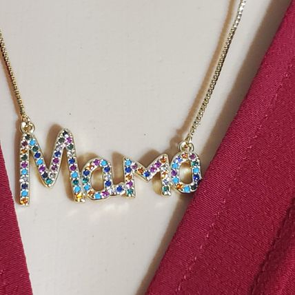 Mama Necklace - Gold Plated Copper & Austrian Crystals