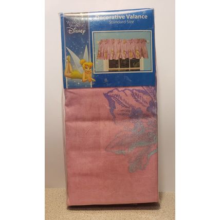 VINTAGE DISNEY FAIRIES TINKERBELL PIXIE DUST WINDOW CURTAIN VALANCE~NEW~84 X 15