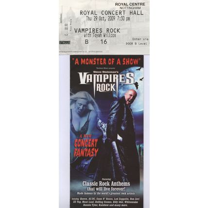 Vampires Rock Toyah Wilcox 2009 Live Concert Ticket & Flyer