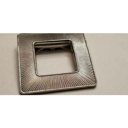 Square Silver Tone Scarf Clip