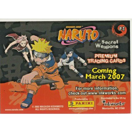 PANINI SHONEN JUMP NARUTO SECRET WEAPONS PROMO P-T
